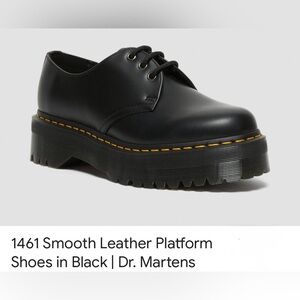 Dr. Martens 1461 Smooth Leather Platform shoes in black.